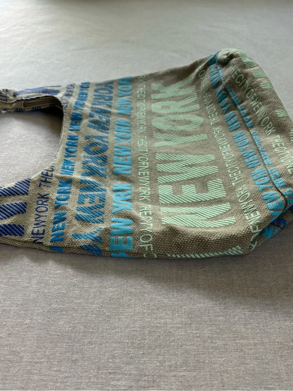 Robin Ruth NEW YORK Canvas Shoulder Bag - Beige, Blue, Aqua